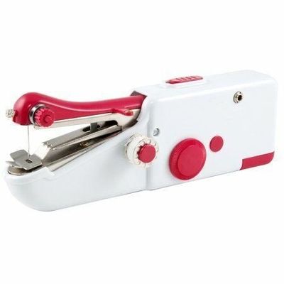 Máquina de costura portátil Corpo branco Saída DC 6V/1000mA Bateria