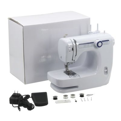 Máquina de costura de couro de agulha dupla portátil para tecidos de malha