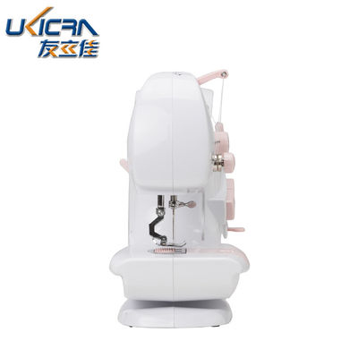Mini Máquina de costura doméstica UFR-601 com 0-5 mm de comprimento de costura em cores branca e rosa
